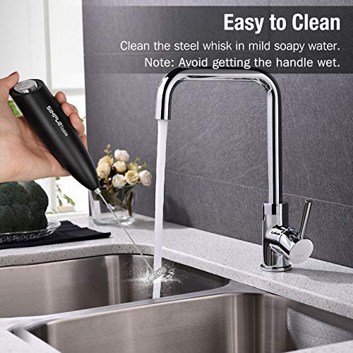 Milk Frother Handheld Electric Foam Maker Battery Operated (Black)