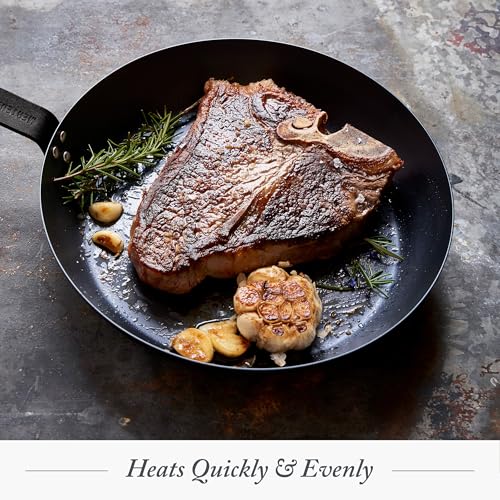 10" Pre Seasoned Carbon Steel Frying Pan Skillet (10" Frying Pan Skillet / Black)