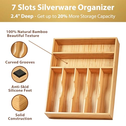 Kitchen Drawer Organizer (12.5 x 16.5 inch (7 Slots))