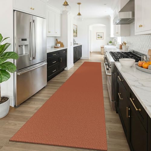 Orange 3x16 Runners Rugs for Hallway (Burnt Orange/Tan / 3' x 16' (Runner))
