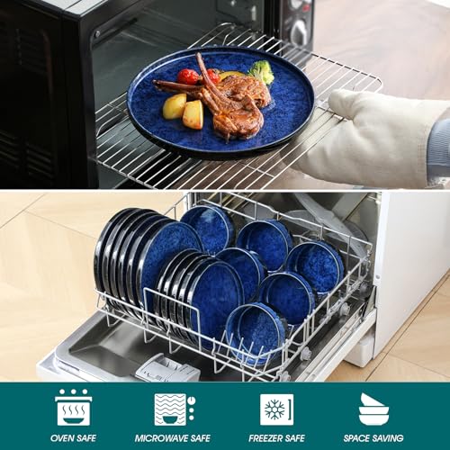 Plates and Bowls Sets for 6 (18 Pieces(service for 6) / Blue)