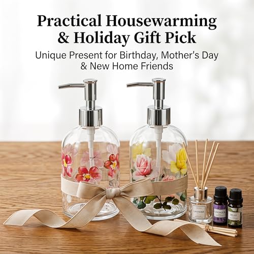 2 Pack Hand and Dish Soap Dispenser Set (Purple&yellow)