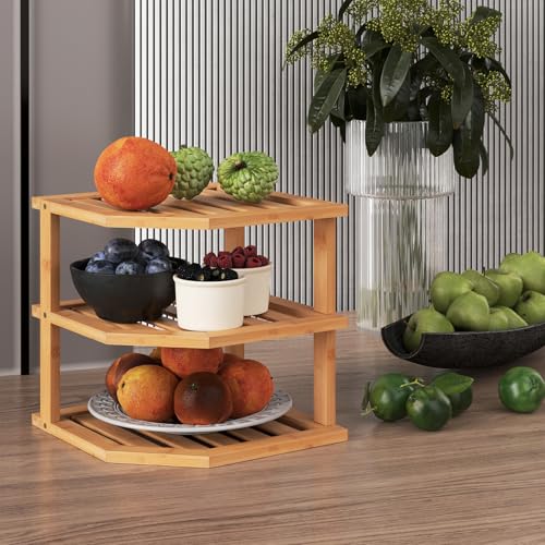 3 Tier Bamboo Dish Drying Rack (4 PC / Natural)