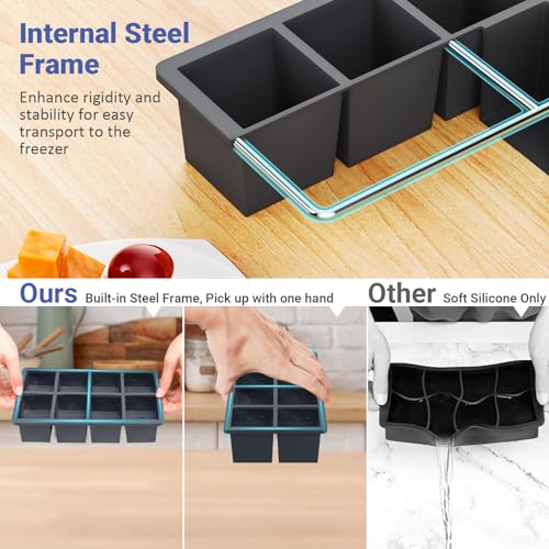 Large Ice Cube Trays for Whiskey (Black)