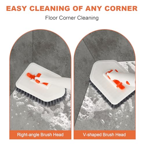 Long Handled Scrub Brush for Shower (Orange)