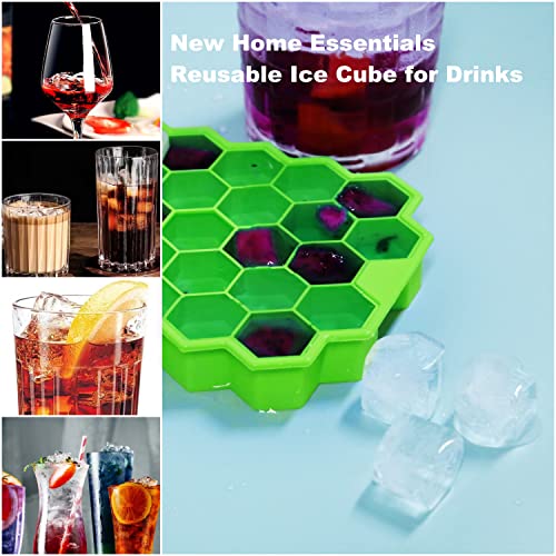 Ice Cube Trays for Freezer with Lid (4 Pack / Multicolor)