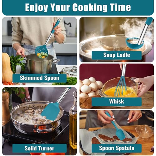 14 Pieces Silicone Cooking Utensils Set (Blue)