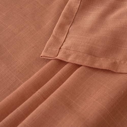 Rust Terracotta Linen Kitchen Window Curtains 40 Inch Length (Terracotta / 42"W x 40"L (Pack of 2))