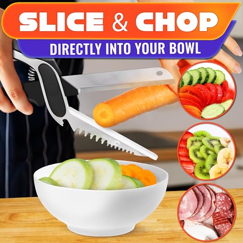 7-in-1 Cutting Board Scissors for Food, Stainless Steel