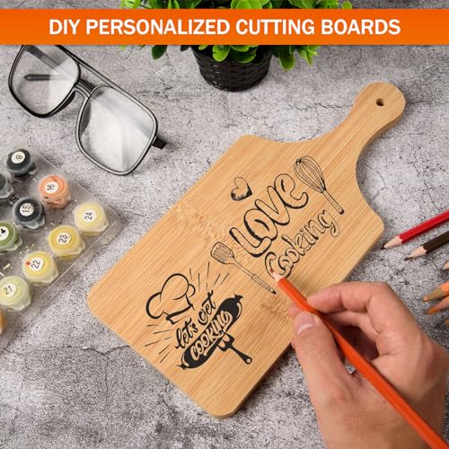 6 Pcs Small Bamboo Cutting Board Bulk 11x5 Inch Personalized Wood Chopping Board Customized Laser Engraving Charcuterie Boards for Wedding Mother's Day Housewarming Present