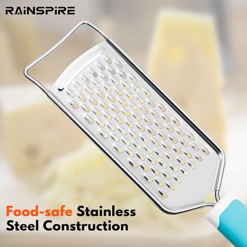 Professional Cheese Graters for Kitchen Stainless Steel Handheld (Blue)