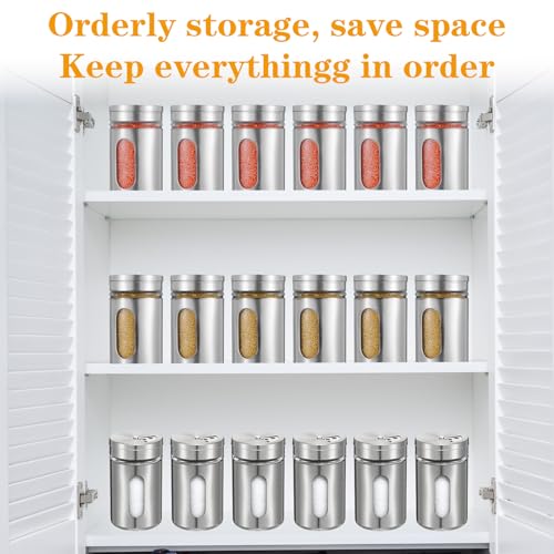 24 Pcs Stainless Steel Spice Jars with Shaker Lids