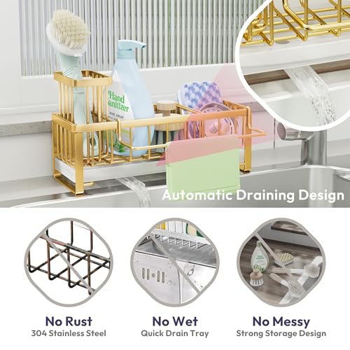 Sponge Holder for Kitchen Sink (Gold / Medium)