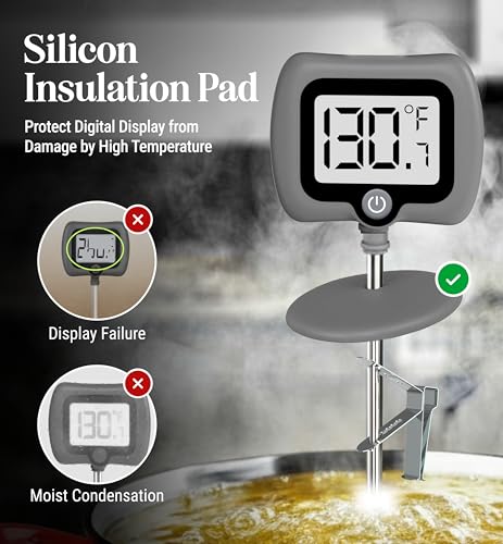 Digital Candy Thermometer with Pot Clip (Gray)