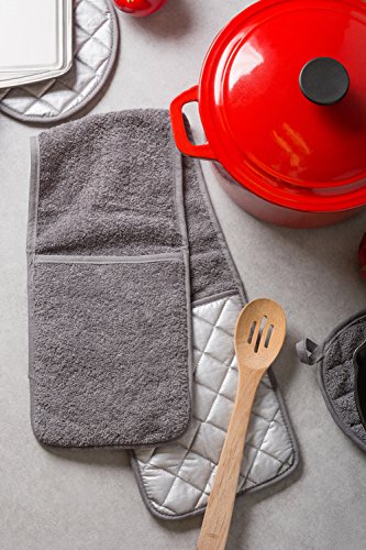 Basic Terry Collection 100% Cotton Quilted (Gray / Double Mitt)