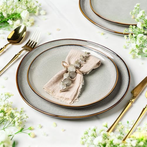 Ceramic Dinnerware Sets for 8 (Green Wheat / Service for 8(24Pcs))