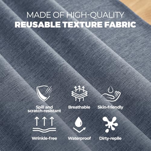 Faux Linen Tablecloth for Dining Room (Denim Blue / 120" x 60" (Rectangular))