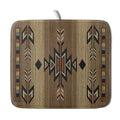 16"x18" Southwestern Dish Drying Mat Rustic Brown Tribal Ethnic Small Dish Drainer Mats Antique Native American Absorbent Microfiber Dish Drying Pad for Kitchen Countertop Decor (18" x 16")