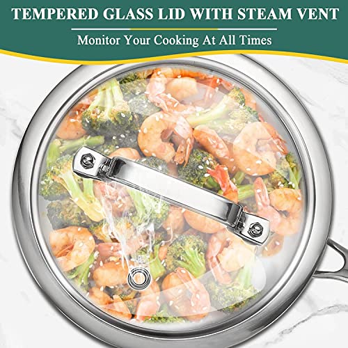 Tri Ply Stainless Steel 2.5 QT Saucepan with Lid
