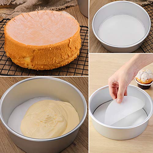 8 Inch Parchment Paper Rounds for Cake Pans (8inch-100pcs / White)