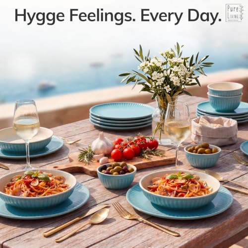 12 Piece Stoneware Dinnerware Set for 4 (Hygge / Green / Set for 4 (12pcs))