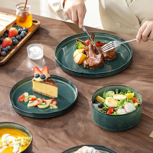 Plates and Bowls Sets for 6 (18 Pieces(service for 6) / Green)