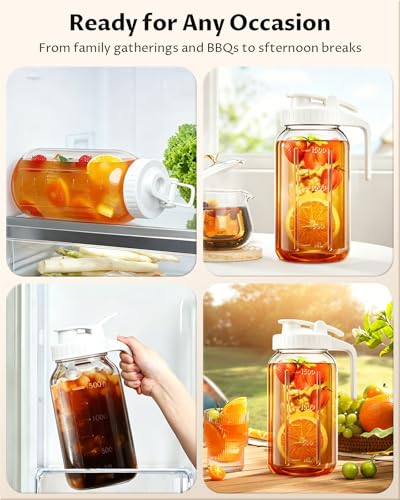 64oz Mason Jar Pitcher (White / 64 Ounces)