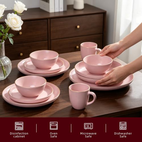 HomeVss 20 Piece Dinnerware Set (Service for 4 - 20pc Set / Pink)