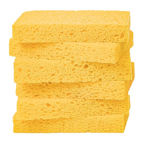 6 Pack Cellulose Scrub Sponges Non (Orange / 6 Count (Pack of 1))