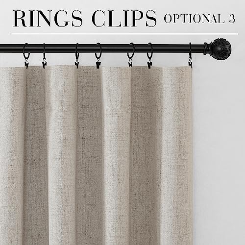 Natural Beige 100% Blackout Curtains 63 Inch Long for Bedroom (Natural Beige / 52"W x 63"L (Pack of 2))