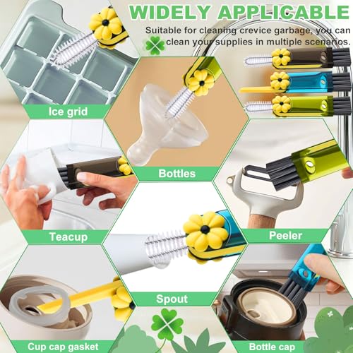 3 in 1 Cup Lid Cleaning Brush (Green, Blue, Gray(3pcs))