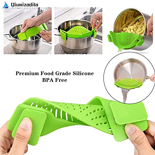 Clip on Kitchen Food Strainer for Spaghetti (Blue, Green)