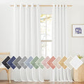 Faux Flax Linen Sheer Curtains for Privacy Protection (70"W x 96"L (Pack of 2) / Ivory)