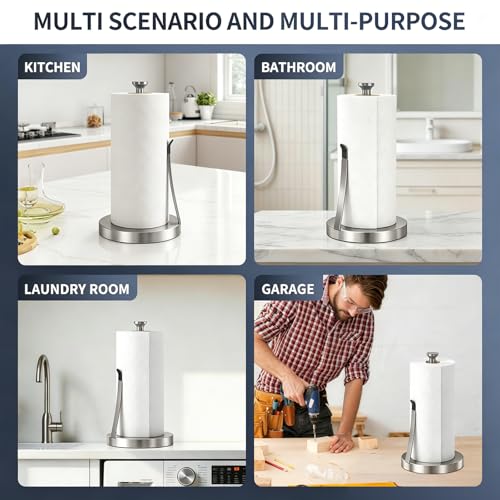 Countertop Paper Towel Holder for Kitchen (Brushed Nickel)