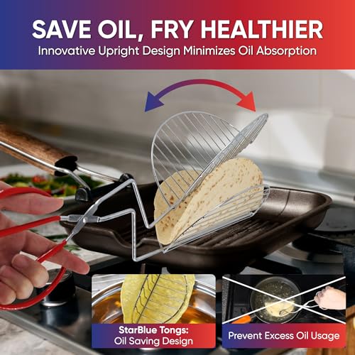 Taco Shell Tongs for Frying by StarBlue (8 Inch 1 Unit)