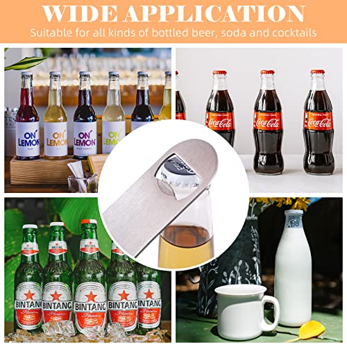 24 Pack Flat Beer Bottle Opener 7 inch Heavy Duty Stainless Steel Flat Bottle Opener Metal Beer Bottle Openers Silver Beer Openers for Bartender Kitchen Bar or Restaurant (7 in / Silver)