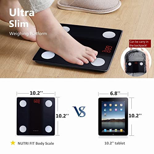 Bathroom Scale Smart Digital Bluetooth Scales for Body Weight (Black)