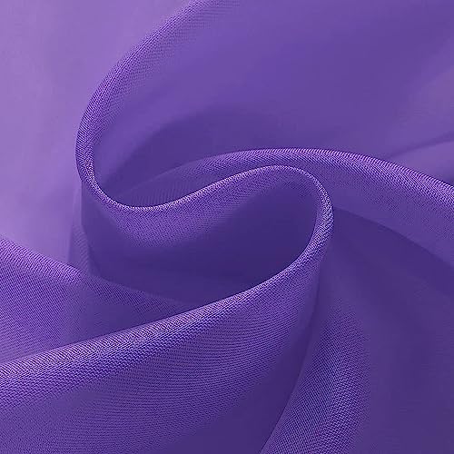 Sheer Voile Window Treatment Rod Pocket Curtain Panels for Kitchen Bedroom Living Room Drapes Sunlight Filtering Privacy Semi Home Decor Assorted (Purple / 52"W x 90"L (Pack of 2))