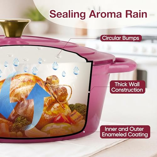 Oval Dutch Oven for Bread Baking (Rose / 4.5 QT)
