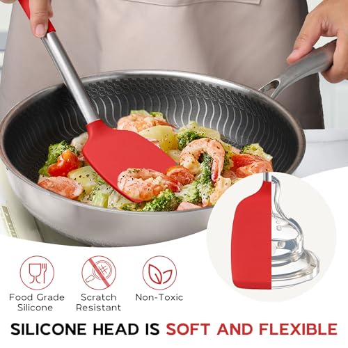 15 Pcs Silicone Cooking Utensils Set (Red)
