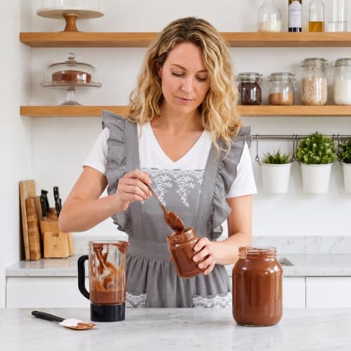 Aoomzoom Vintage Aprons for Woman with Pockets Cute Lace Ruffle Adjustable Apron for Cooking Kitchen Baking Gardening (Sky Grey)