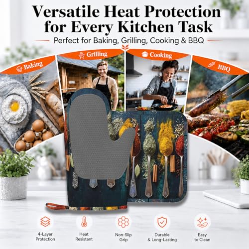 Various Herbs and Spices Oven Mitts and Pot Holders Sets Non (Various Herbs and Spices)