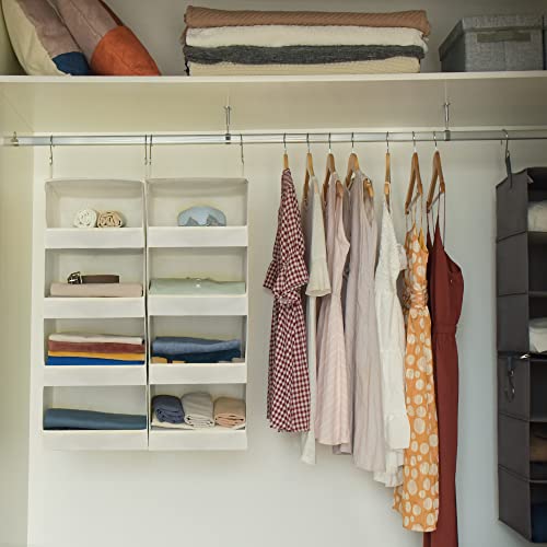 4 Shelf Hanging Closet Organizer (4-shelf Beige / 2-Pack)