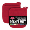 Terry Pocket Mitt & Hot Pad (2-Pack / Paprika Red)