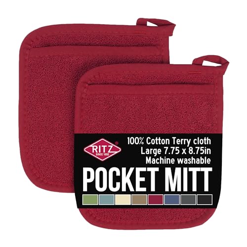 Terry Pocket Mitt & Hot Pad (2-Pack / Paprika Red)