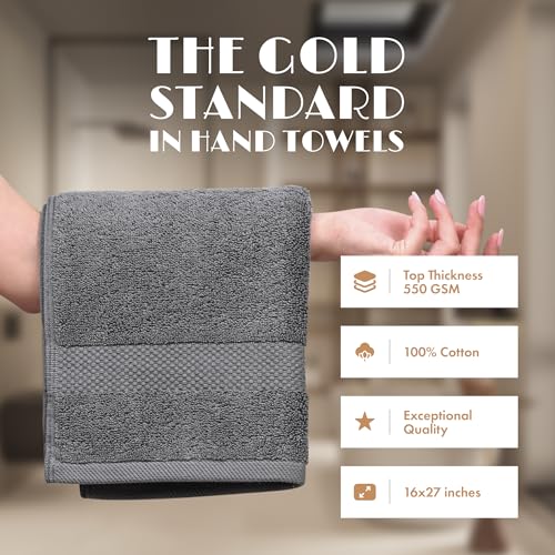 Wealuxe Gray Hand Towels 16x27 Inch (Gray / Hand Towels 6-Pack)