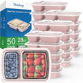 50 Pack 28 oz Meal Prep Containers with Lids 2 (Pink)