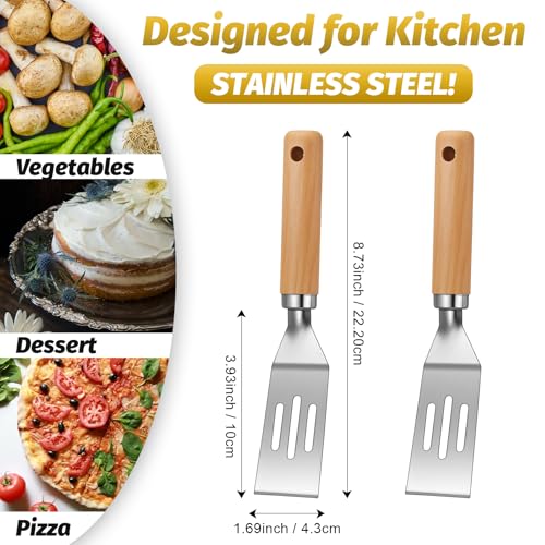 5 Pcs Mini Spatula Set for Desserts Brownies (Slotted / Wooden)