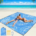 Beach Blanket Mat Waterproof Sandproof for 2 (Large Shell - Blue / 79" X 83"（1-4person）)