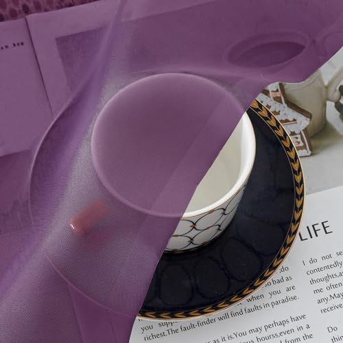 Plum Purple Sheer Curtains 84 Inches Long 2 Panels (Plum / 42"W x 84"L (Pack of 2))